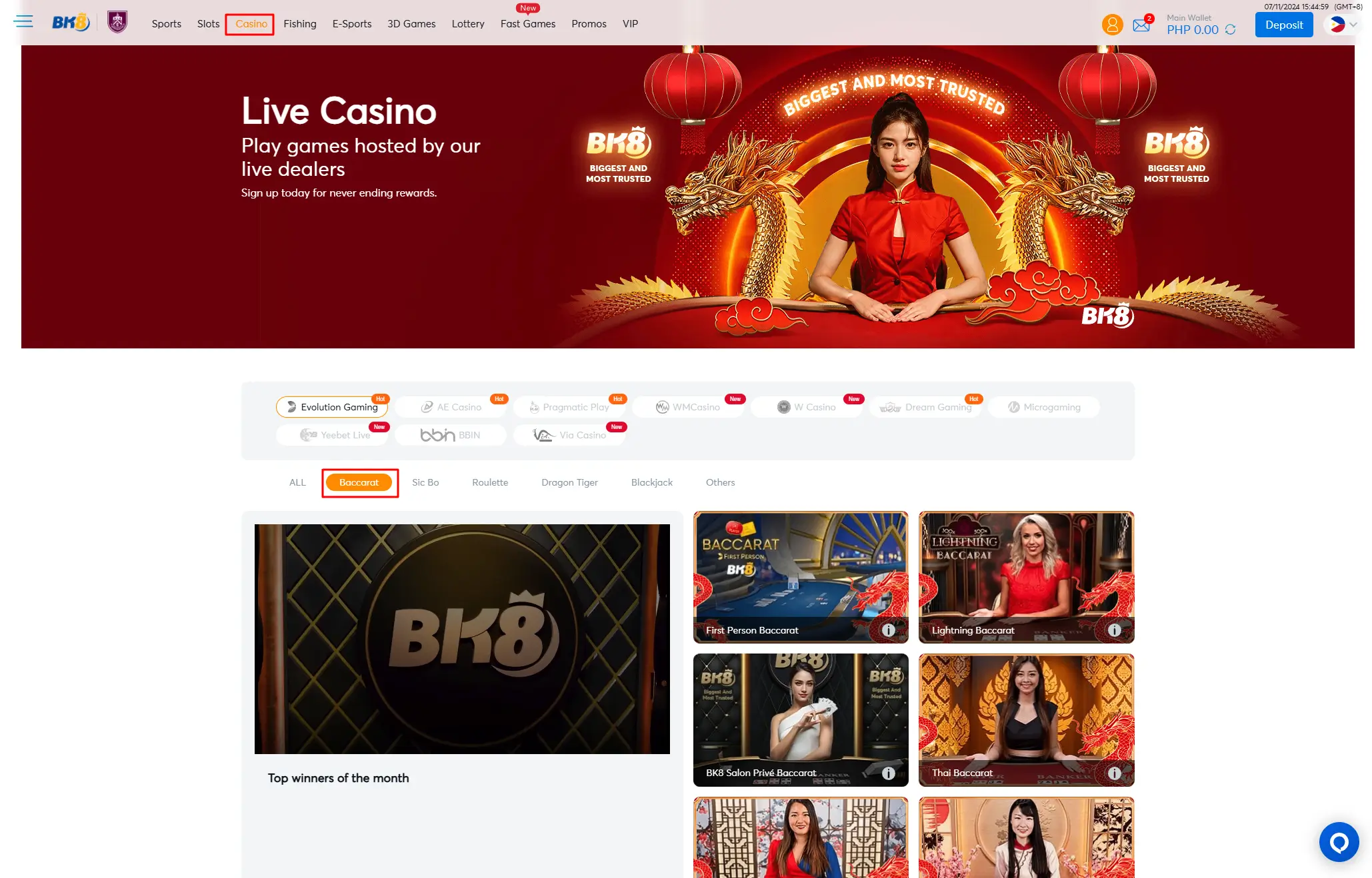 BK8 Casino Baccarat